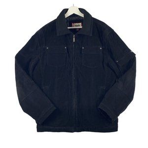 Levi's Trucker Jacket Adult Large Corduroy Full Zip Black Quilted Mens